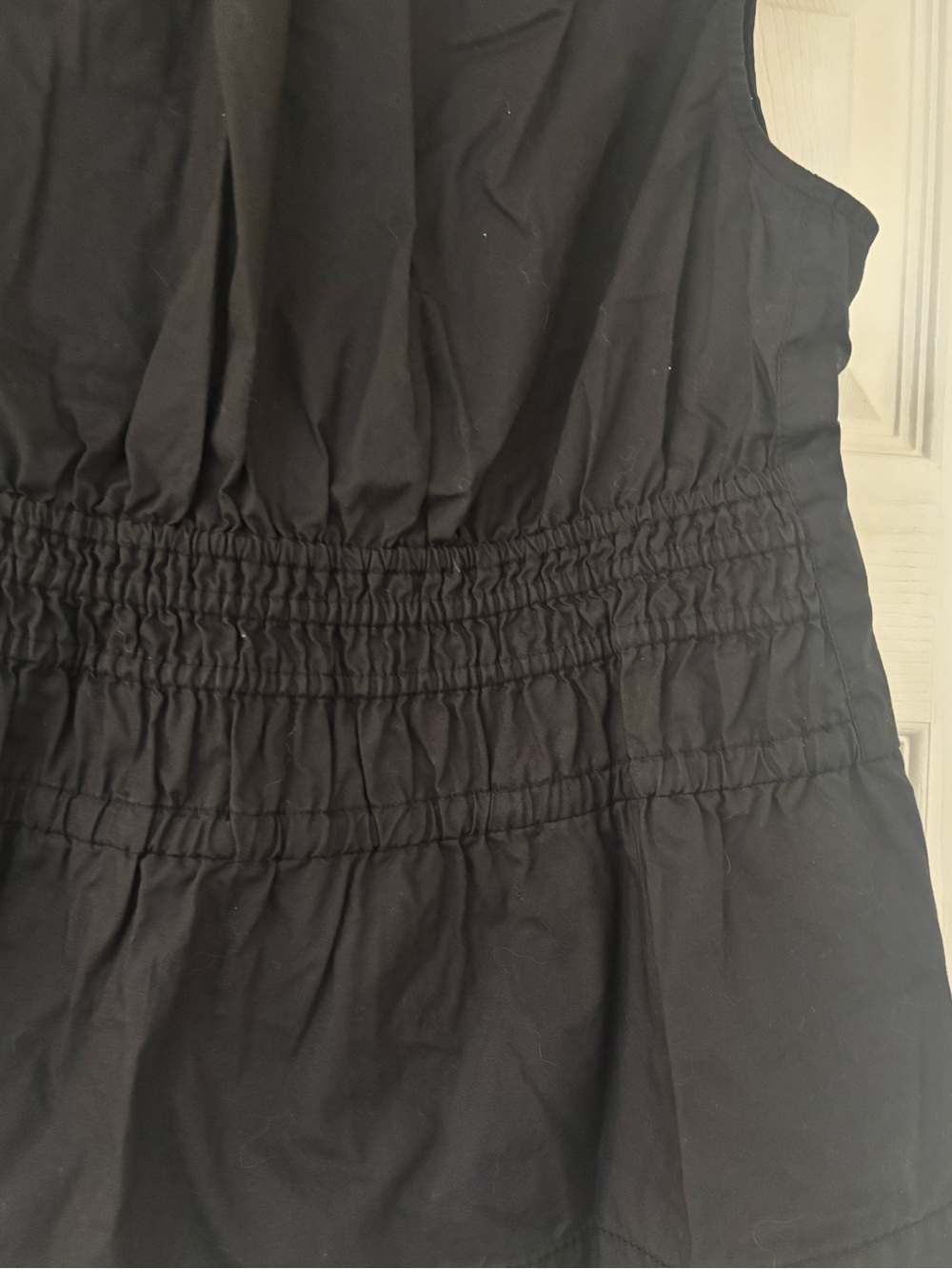 PROENZA SCHOULER White Label Birdie Shirred Cotton Poplin Blouse in Black - Picture 7 of 14